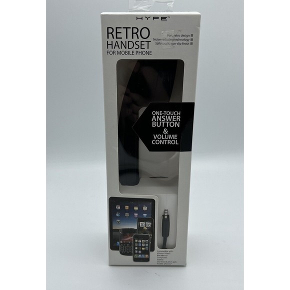 Hype Retro Handheld Handset for Mobile Phone One Touch Answer HY 705 BLK‎ Black - Picture 1 of 6